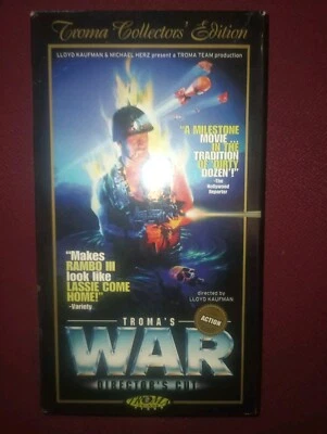 TROMA'S WAR VHS Action Comedy Director's Cut Commando Rambo Spoof 1997 Edition  - Image 1 of 4
