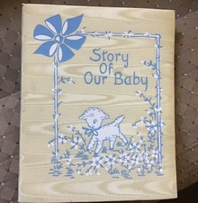 Story Of Our Baby Book Copyrighted 1919 In Original Box Little Lamb Yellow/ Blue