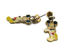 Mickey Mouse In Yellow Shoes Earring Set Gold Tone