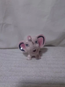 Vintage Ceramic Pink Elephant Salt Shaker Trunks Up, Good Luck, Japan - Picture 1 of 6