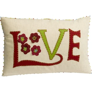 Love Cushion Cover & Pad Included Faux Satin Reverse Sofa Decor (30cm x 46cm) - Picture 1 of 1