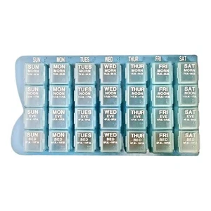 Weekly Pill Box 7 Day 28 Compartment Tablet Organizer Medicine Storage Dispenser - Picture 1 of 4