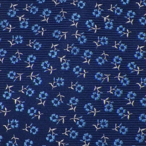 HILDITCH & KEY Mens Navy Blue White FLORAL Woven Silk Tie England NWT - Picture 1 of 3