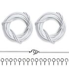 2pc X 3metre Net Curtain Wire Nickel-plated Steel 32 Hooks & Eyes Home Accessory