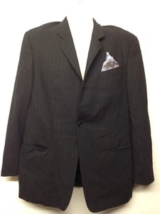 Chaqueta Blazer MANI Negra Mezcla Lana A Rayas Talla Z9 - Imagen 1 de 11