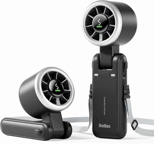 Portable Handheld Turbo Fan, 5 Gear Wind, Battery Operated, up to 12 Working Hou - Picture 1 of 12