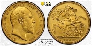 1902 Great Britain Sovereign Gold Coin, PR 62 PCGS.!