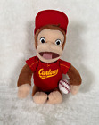 Curious George Stuffed Animal Toy Monkey Soft Plush Hanging Hook 8” w/Baseball