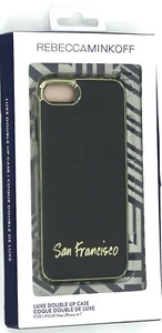 Rebecca Minkoff San Francisco Black Leather Phone Case for Apple iPhone 7 NEW - Picture 1 of 3