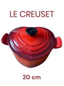 Le Creuset Cocotte D'amour Heart Damour 20cm 1.9L Cherry Red No Box USED - Picture 1 of 1