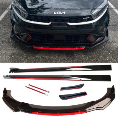 For Kia Optima Front Bumper Lip 86" Side Skirt Rear Bumper Lip Black Red Foto 1 de 4