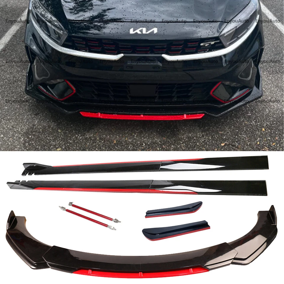For Kia Optima Front Bumper Lip 86" Side Skirt Rear Bumper Lip Black Red Foto 1 de 4