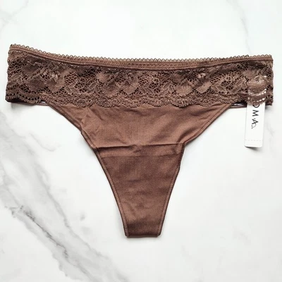 Soma Vanishing Edge Microfibra con Tanga de Encaje Panty Canela Latte Talla S/M/L/XL Foto 1 de 4