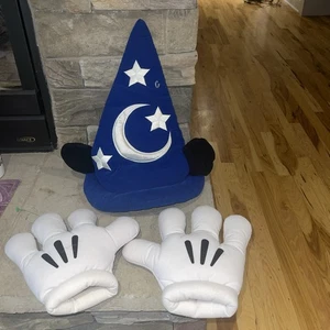 Disney Parks Official Mickey Mouse Fantasia Wizard Hat And Gloves - Picture 1 of 7
