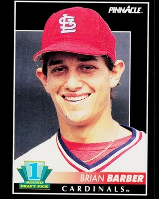 1992 Pinnacle #298 Brian Barber St. Louis Cardinals Rookie - Image 1 of 2