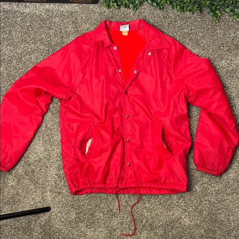 ВИНТАЖНЫЙ 80-х Champion куртка красный легкий размер средний - Изображение 1 из 4