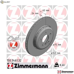 2x BRAKE DISC 150.3461.32 FOR BMW M57D30 N53B30A N52B30A/BF 3.0L 6cyl 5 E60 4.0L - Picture 1 of 9