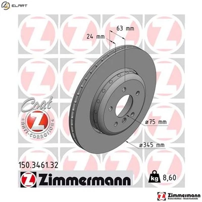 2x BRAKE DISC 150.3461.32 FOR BMW M57D30 N53B30A N52B30A/BF 3.0L 6cyl 5 E60 4.0L - Image 1 of 4