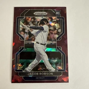 2022 Panini Prizm Jacob Robson RC Burgundy Cracked Ice Rookie #60 /25 - Picture 1 of 5