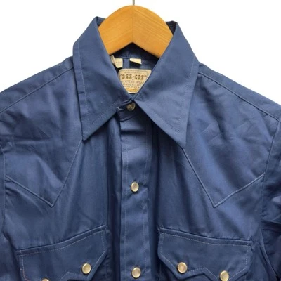 Dee-Cee Western Wear Vtg Men's 14/32 Navy Pearl Snap Cowboy Rodeo Sawtooth Shirt - Image 1 of 4