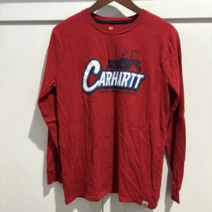 Carhartt Youth Long Sleeve Shirt Boys XL (18-20) Red Graphic Outdoor Play - Picture 1 of 10