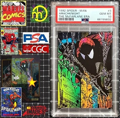 1992 Marvel Comic Images Spider-Man McFarlane - #3 Arachknight - PSA 10 GEM MINT - Image 1 of 4