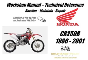 Honda CR250R CR250 R Service Reparatur Werkstatthandbuch USB 1986 - 2001 - Bild 1 von 11