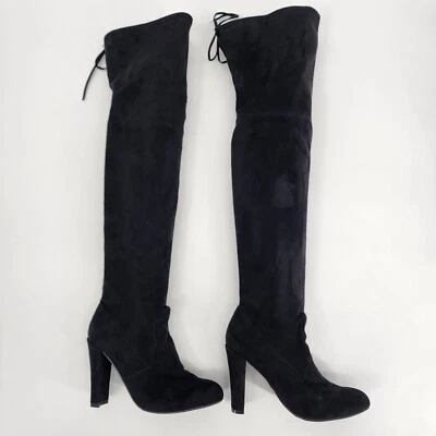 Steve Madden Gorgeous Boots Size 5.5 M Over The Knee High Black Stretch Heels  - Image 1 of 4