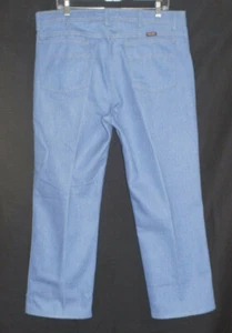 1970's Wrangler's Jeans Vintage Pants Polycotton Denim Trousers Straight 38 x 29 - Picture 1 of 10