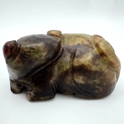 Нефрит резной мифический зверь фигурка деревенский камень старинный 17 c? - Изображение 1 из 4