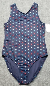 City Streets Swimsuit Girls XL 16 Blue One Piece Swimwear Americana Stars New - Picture 1 of 6