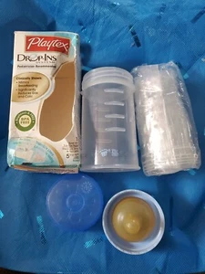 Playtex Drop-Ins Nurser 4 Oz Kit New Bottle 5 Liners Baby Blue NOS VINTAGE - Picture 1 of 5