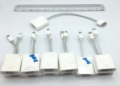 Apple Lot of 12 Connector Mini Displayport / DVI A1305, TO VGA A1307, iPad A1368 - Image 1 of 4