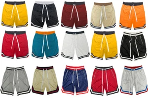 Mens Casual Mesh Shorts Basketball Sports Two Toned Gym Pants Workout Summer - Picture 1 of 101