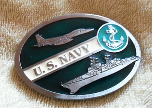 Vintage Pewter and Enamel US Navy Belt Buckle - Number 2260 - Picture 1 of 1