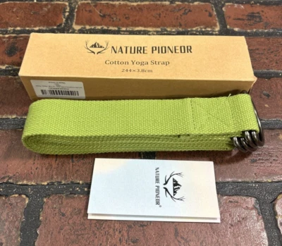 Nature Pioneor 8 feet Combined 2 in 1 Cotton Yoga Mat Strap (Olive) - Image 1 of 2