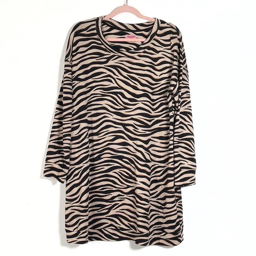 Abito tunica Kate Spade maglia donna taglia grande righe tigre manica lunga casual