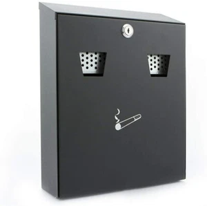 Ash bin wall mounted ashtray outside pub garden office smoking tray cigarette - Bild 1 von 5