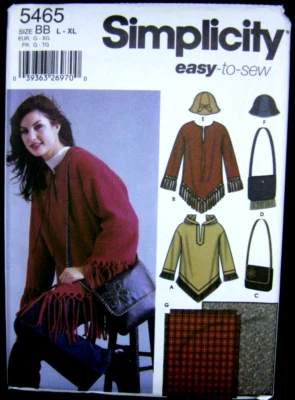 Simplicity Easy To Sew Pattern: Top, Bag, Hat, Blanket #5465 Sz BB - uncut  2003 - Image 1 of 4