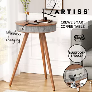 Artiss Smart Coffee Table Side End Tables Wireless Charging Bluetooth Speaker - Picture 1 of 9
