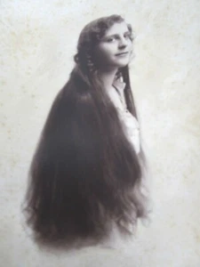 Antiguo Marcador Platinotipo Impresión Fotografía de Hermosa Mujer Cabello Fluido - Imagen 1 de 4
