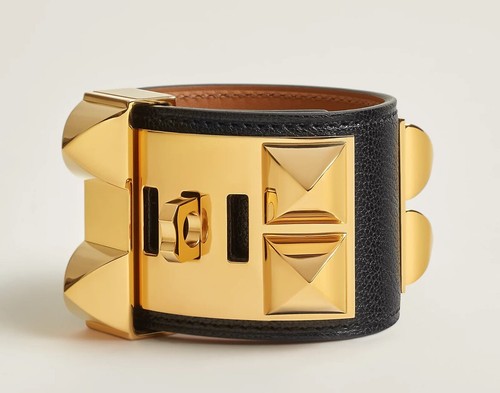 HERMÈS Bracciale Hermes Collier de Chien bracciale placcato oro nero