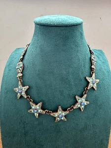Collana TARATATA lunghezza collare tema mare smalto blu stelle pesci - Foto 1 di 15