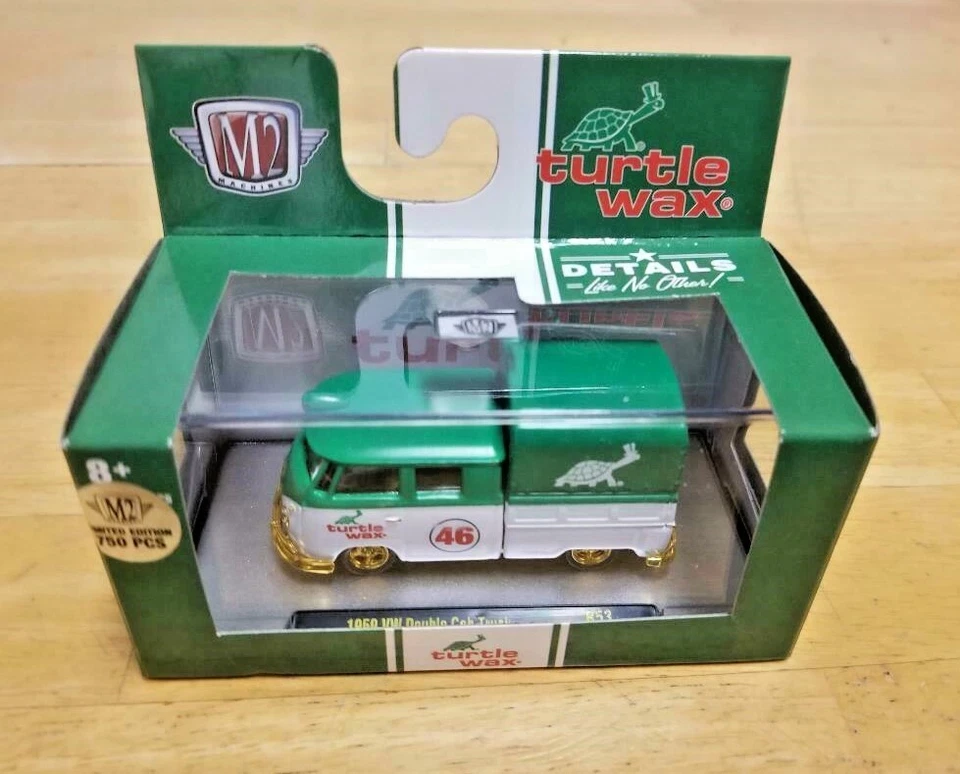 M2 Machines ~ 1959 VW Double Cab Truck ~ Turtle Wax ~ Model Car 36200-53T chase - Image 1 of 2