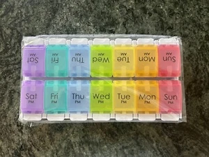 Large Home & Travel Weekly (7-Day) Pill, Medicine, Vitamin Organizer, AM/PM, NEW - Picture 1 of 9