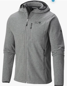 Giacca uomo Mountain Hardwear Strecker grigio pile con cappuccio taglia M - Foto 1 di 10