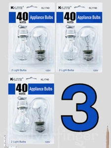 4—6 pcs Appliance Light Bulbs Refrigerator Freezer Oven Microwave Fridge A15 40W - Picture 1 of 6
