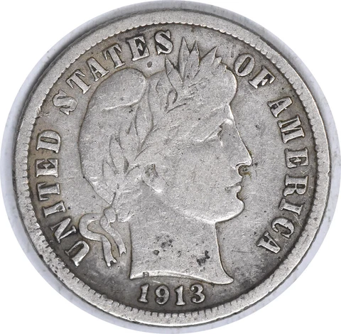 1913-S Barber Silver Dime VF Uncertified #131 Cover