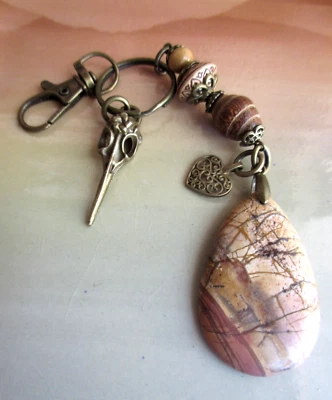 Llavero de paisaje, dijes de bronce, monedero joyería 7 pulgadas Foto 1 de 4