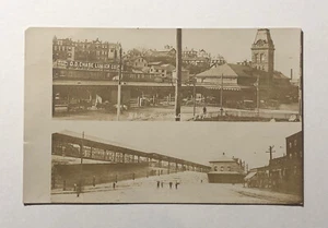 1892 HAVERHILL MA RPPC Real Photo Postcard Boston & Maine Railroad Station Depot - Picture 1 of 4